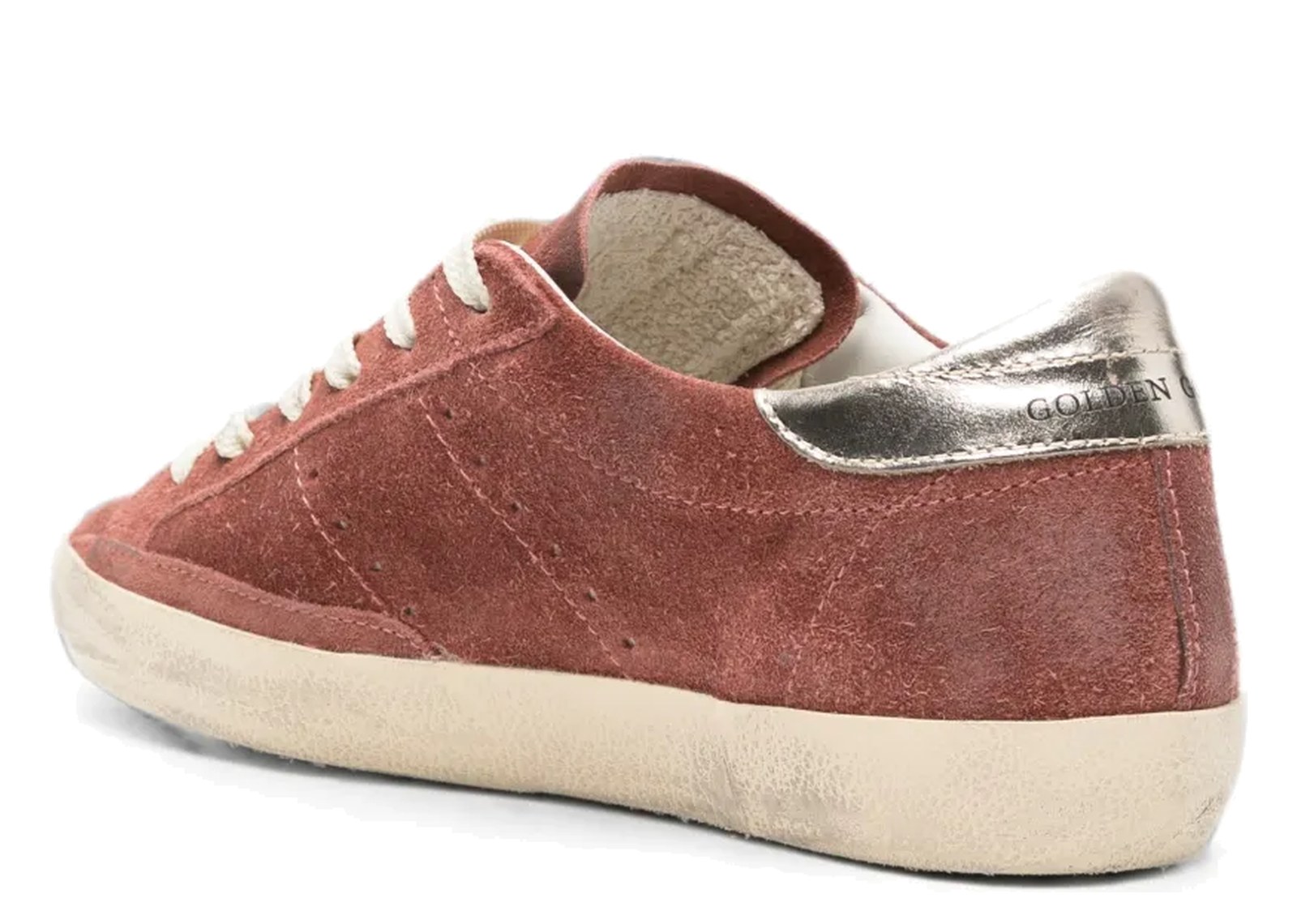 Golden Goose Super-Star LTD Red Suede Silver Glitter Star Laminated Leather Heel Tab (W) - görsel 3