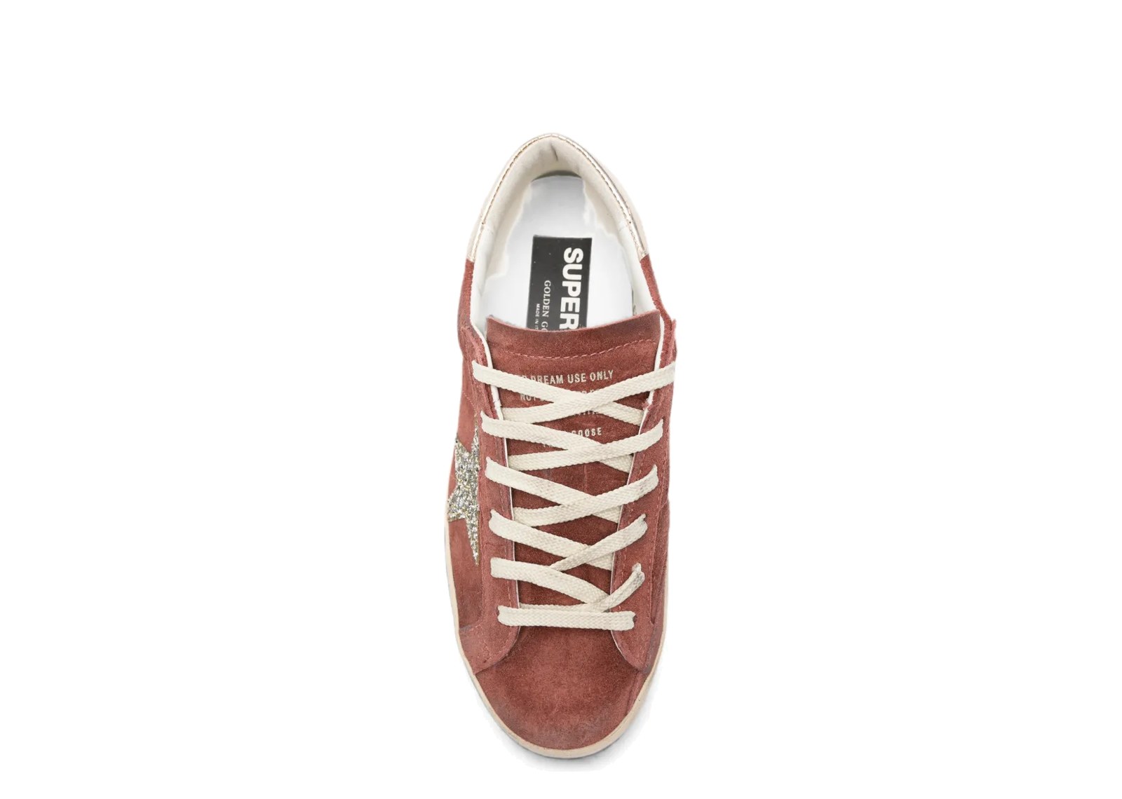 Golden Goose Super-Star LTD Red Suede Silver Glitter Star Laminated Leather Heel Tab (W) - görsel 4