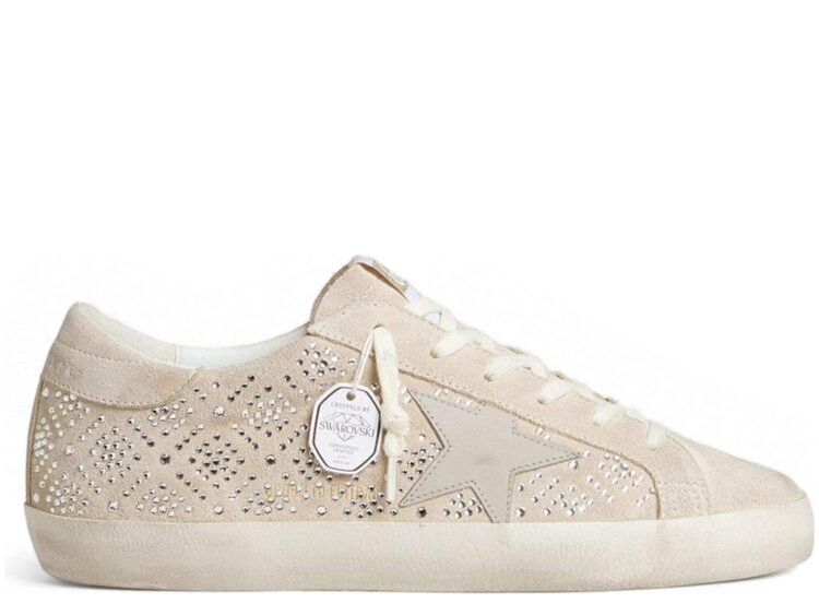 Golden Goose Super-Star LTD Suede Swarovski Crystals Ice-Gray Leather Star (W)