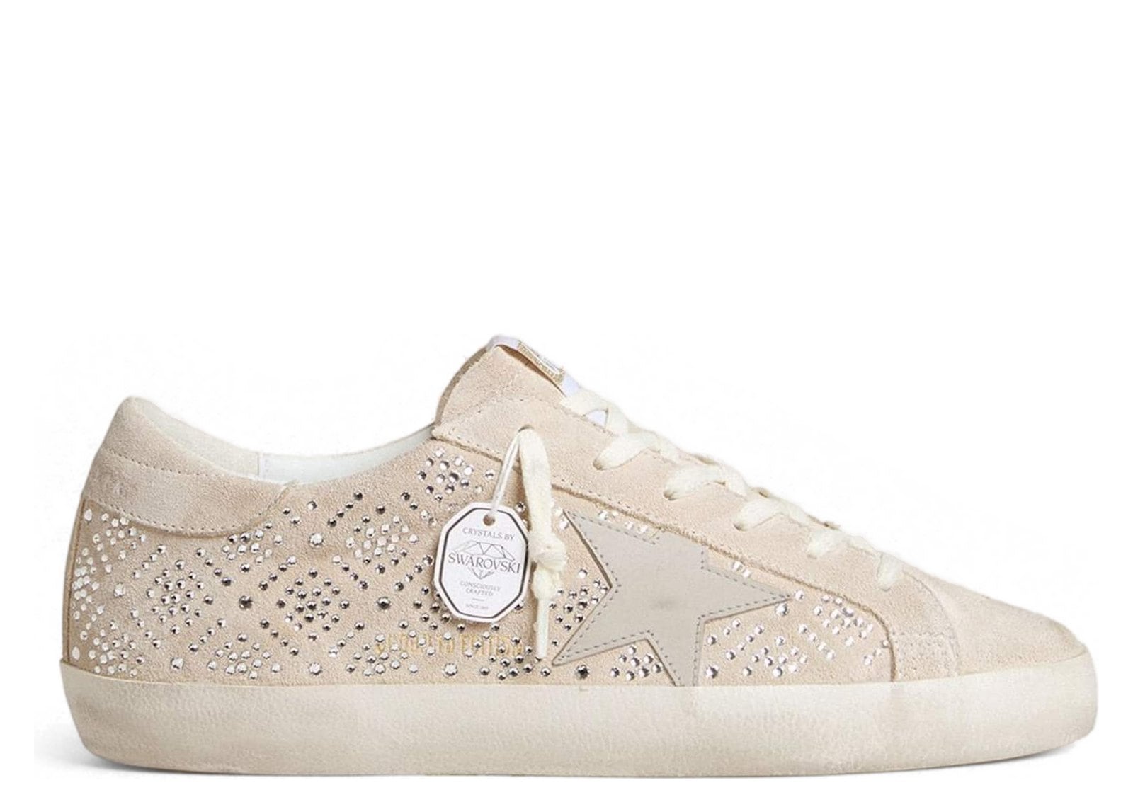 Golden Goose Super-Star LTD Suede Swarovski Crystals Ice-Gray Leather Star (W)