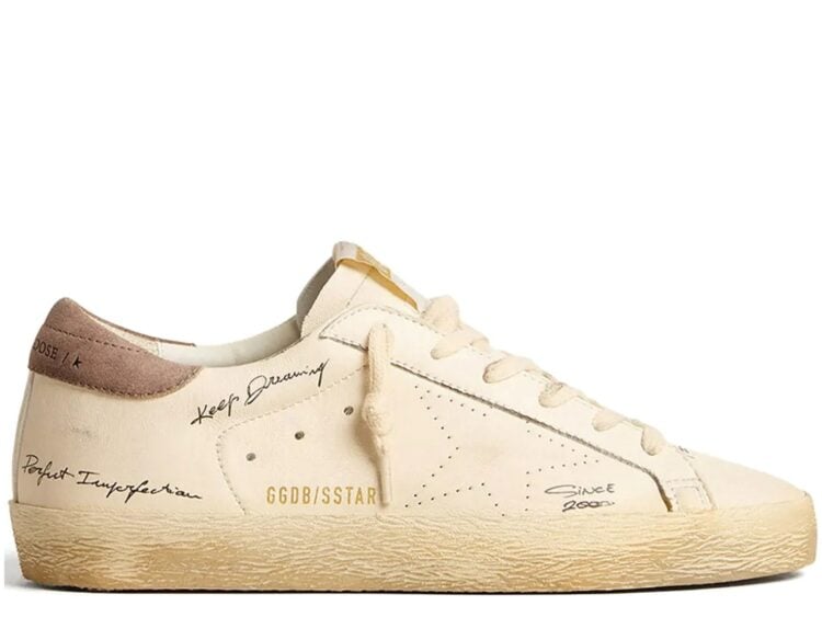 Golden Goose Super-Star Nappa Leather Perforated Star Suede Heel Tab (W)