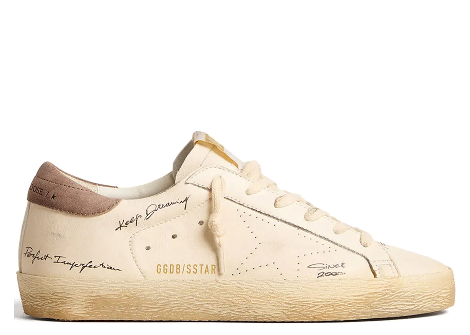Golden Goose Super-Star Nappa Leather Perforated Star Suede Heel Tab (W)
