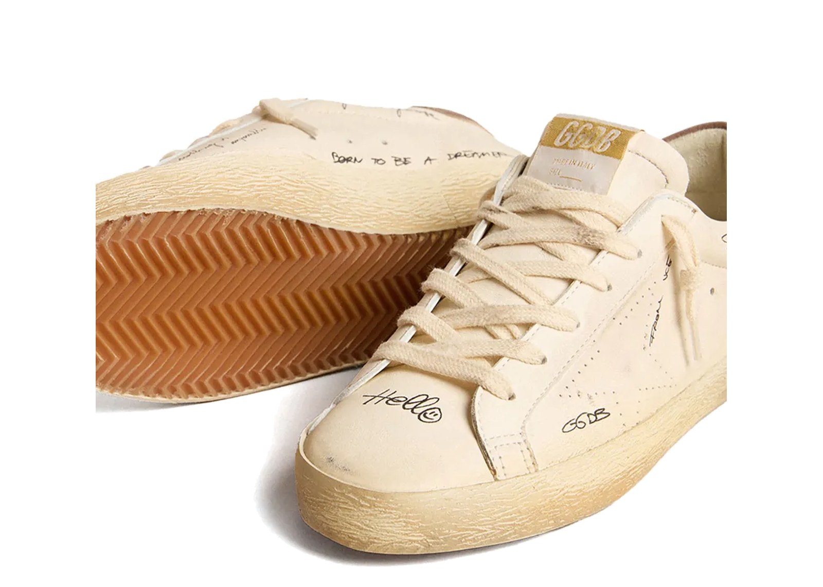 Golden Goose Super-Star Nappa Leather Perforated Star Suede Heel Tab (W) - görsel 2