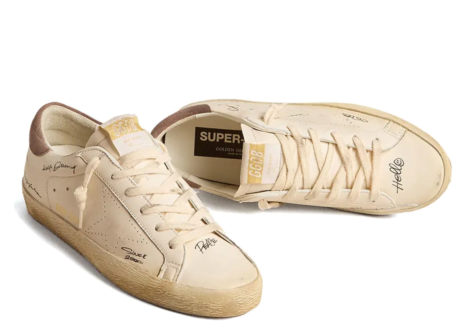 Golden Goose Super-Star Nappa Leather Perforated Star Suede Heel Tab (W) - görsel 3