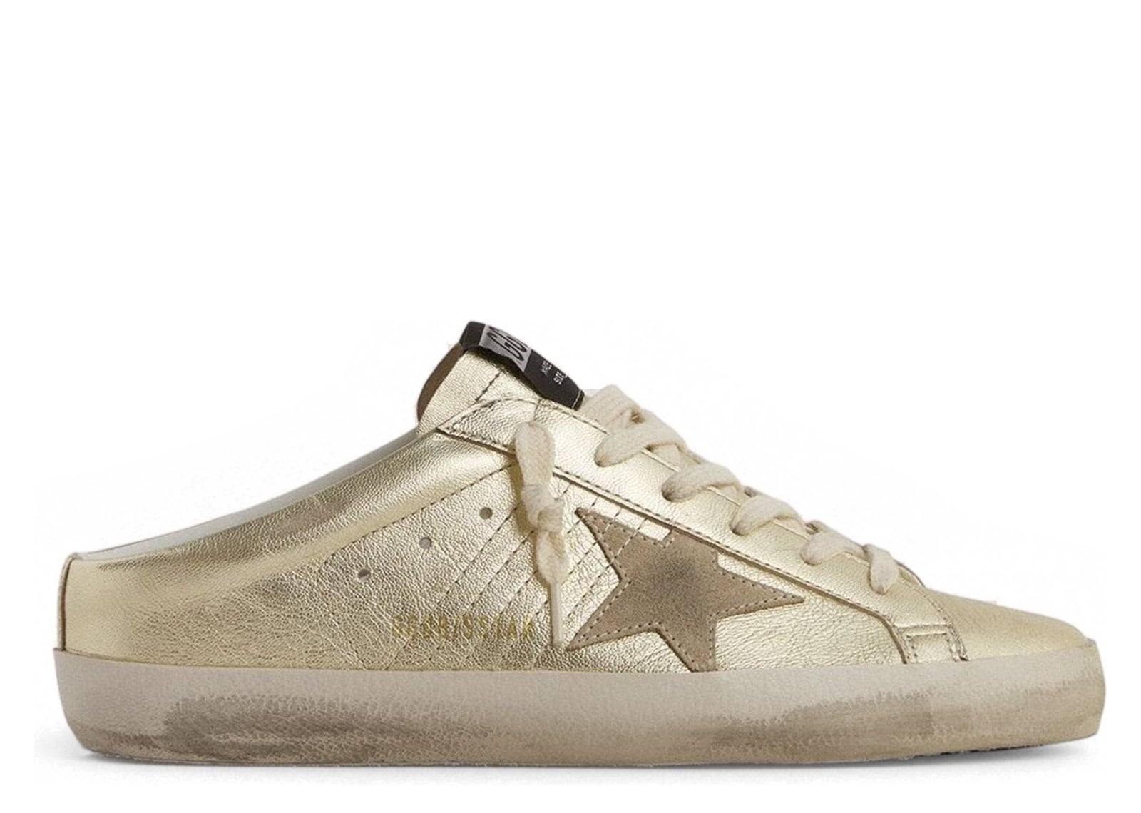Golden Goose Super-Star Sabot Gold Laminated Leather Beige Star (W)