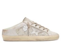 Golden Goose Super-Star Sabot LTD Swarovski Metallic Silver Leather Star (W)