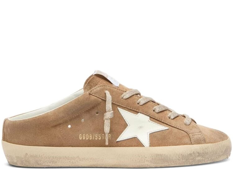 Golden Goose Super-Star Sabot Tobacco Suede White Leather Star (W)