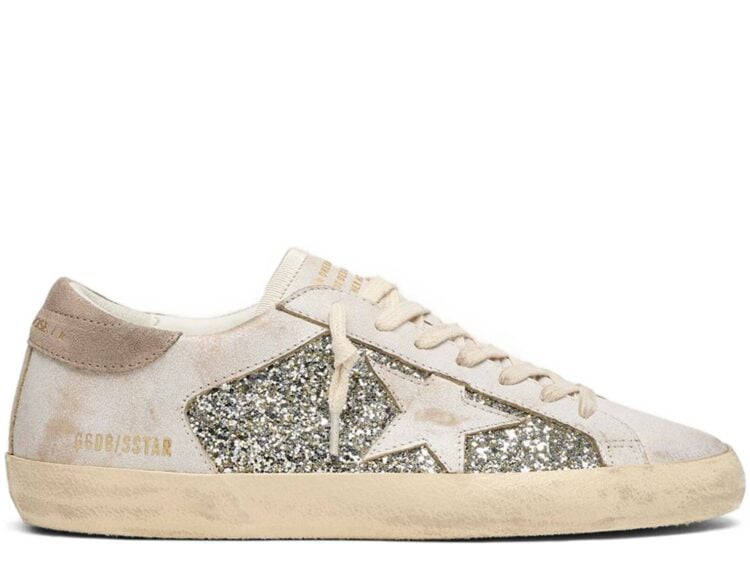 Golden Goose Super-Star Silver Glitter White Star (W)