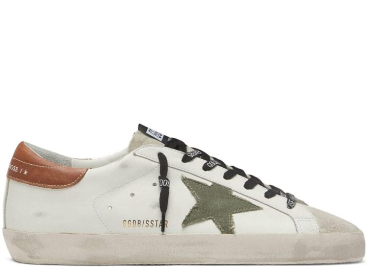 Golden Goose Super-Star Star Olive Green Canvas (M)