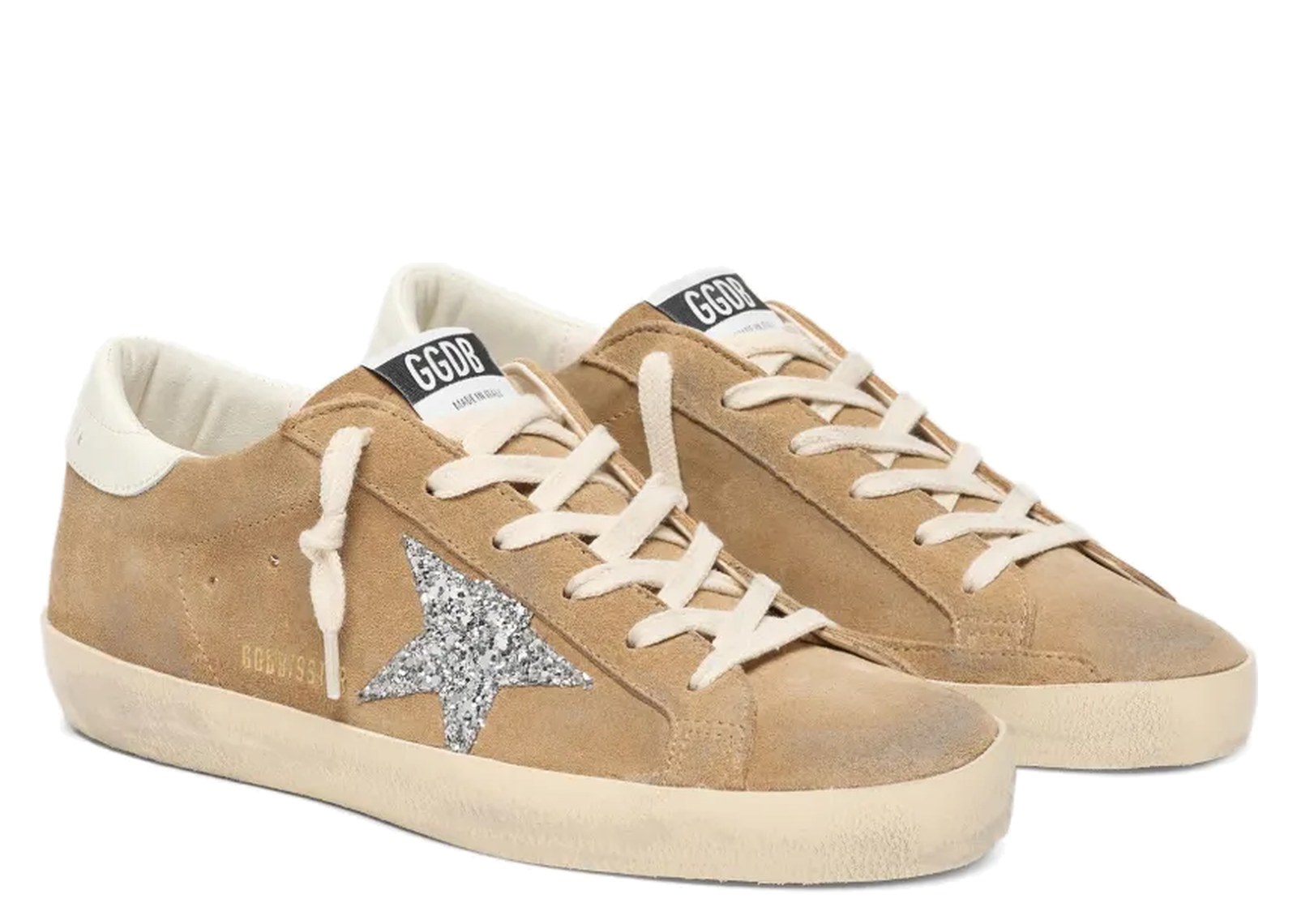 Golden Goose Super-Star Tobacco Suede Silver Glitter Star (W) - görsel 2