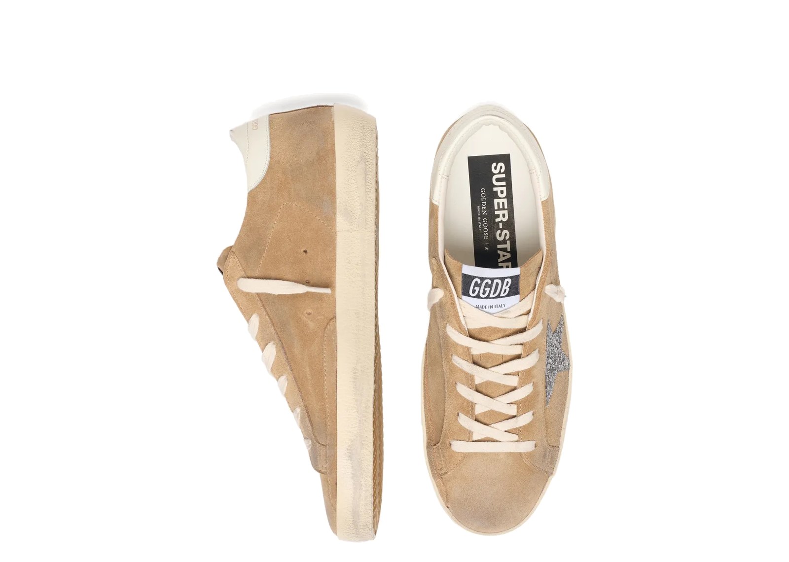 Golden Goose Super-Star Tobacco Suede Silver Glitter Star (W) - görsel 3