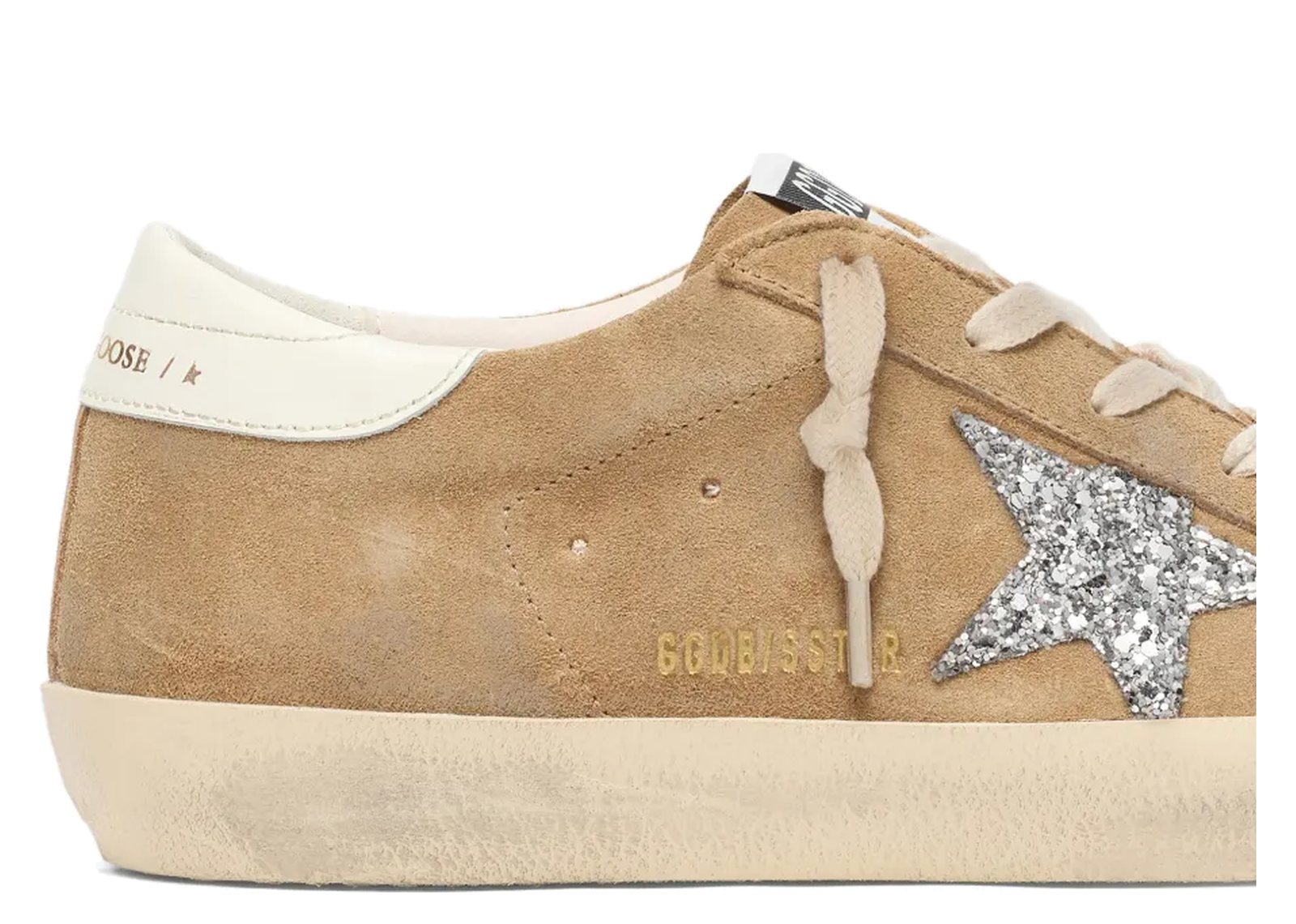Golden Goose Super-Star Tobacco Suede Silver Glitter Star (W) - görsel 4