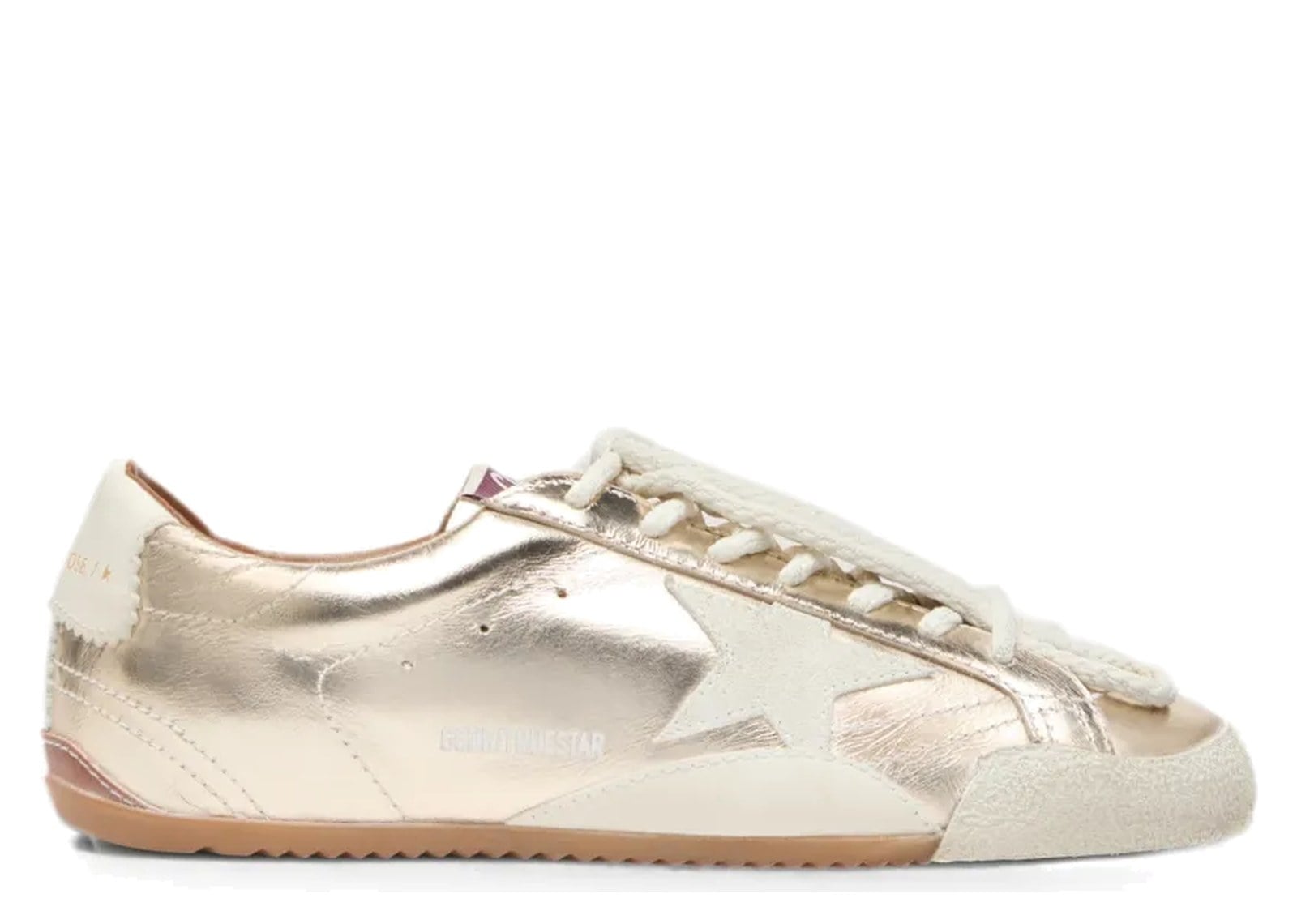 Golden Goose True-Star Metallic Platinum Leather Light Gray Suede Star (W)