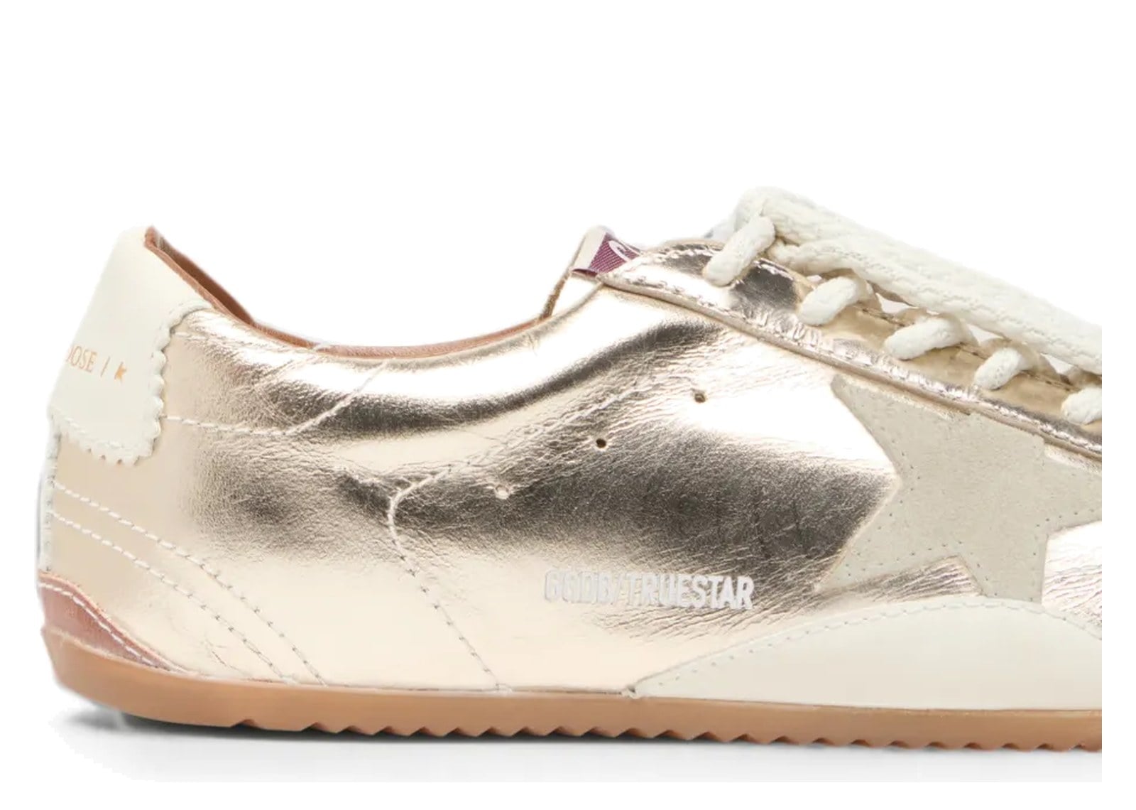 Golden Goose True-Star Metallic Platinum Leather Light Gray Suede Star (W) - görsel 5