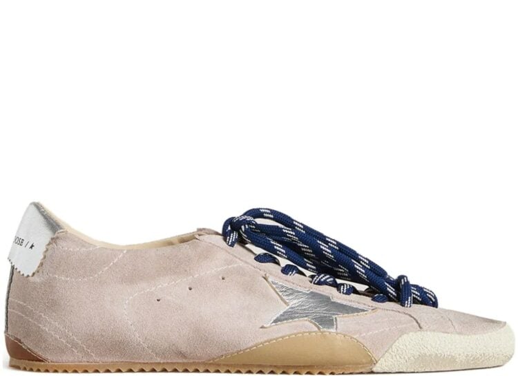 Golden Goose True-Star Pastel Pink Suede Silver Star Heel Tab (W)