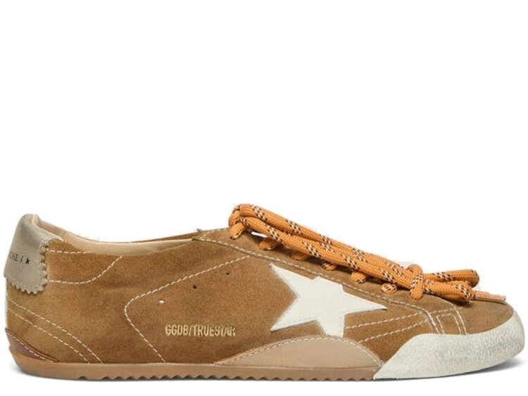 Golden Goose True-Star Tobacco Suede White Star Platinum Heel