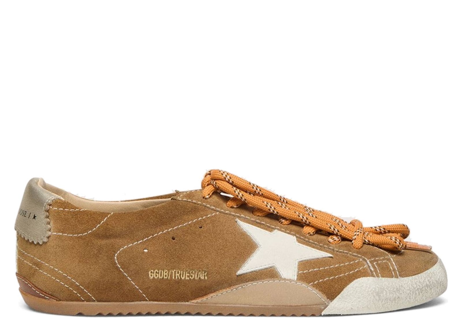 Golden Goose True-Star Tobacco Suede White Star Platinum Heel