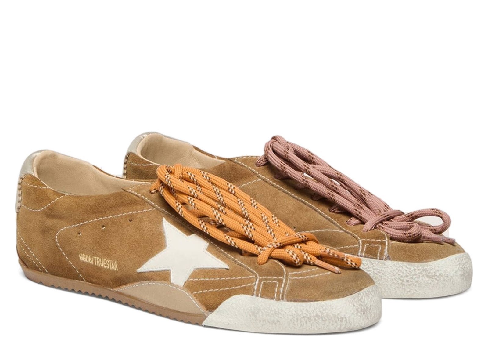 Golden Goose True-Star Tobacco Suede White Star Platinum Heel - görsel 2