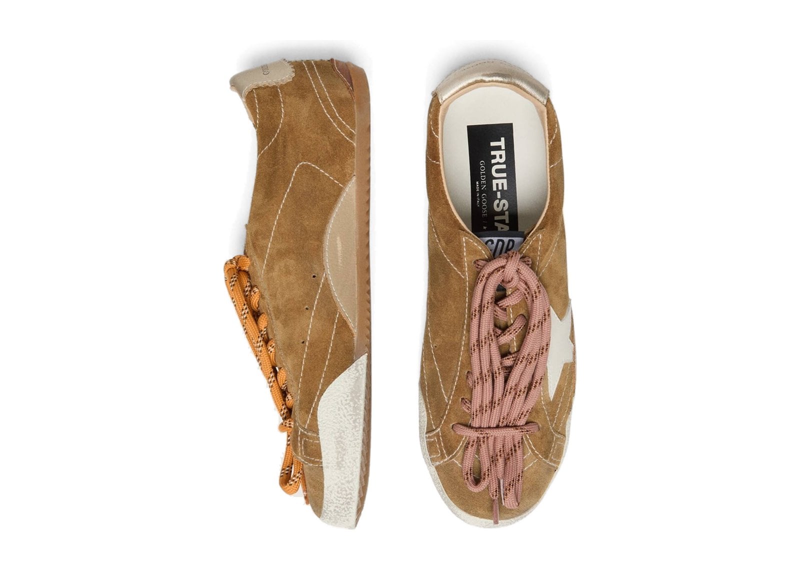 Golden Goose True-Star Tobacco Suede White Star Platinum Heel - görsel 3