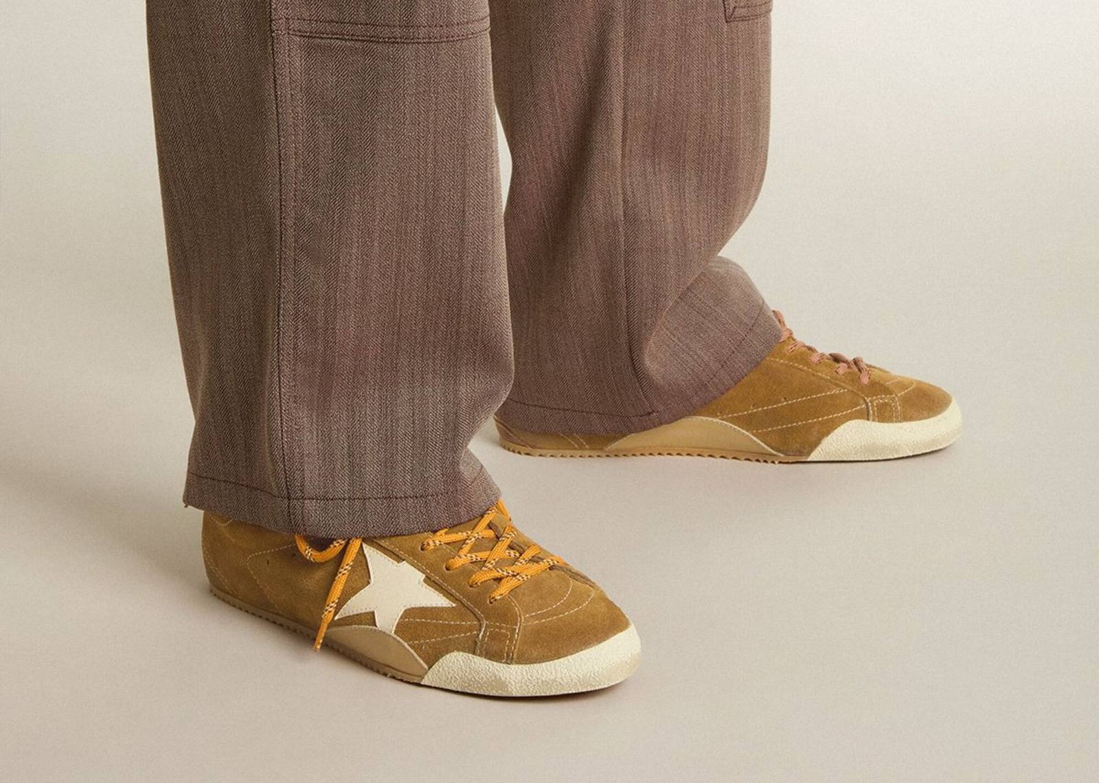 Golden Goose True-Star Tobacco Suede White Star Platinum Heel - görsel 7