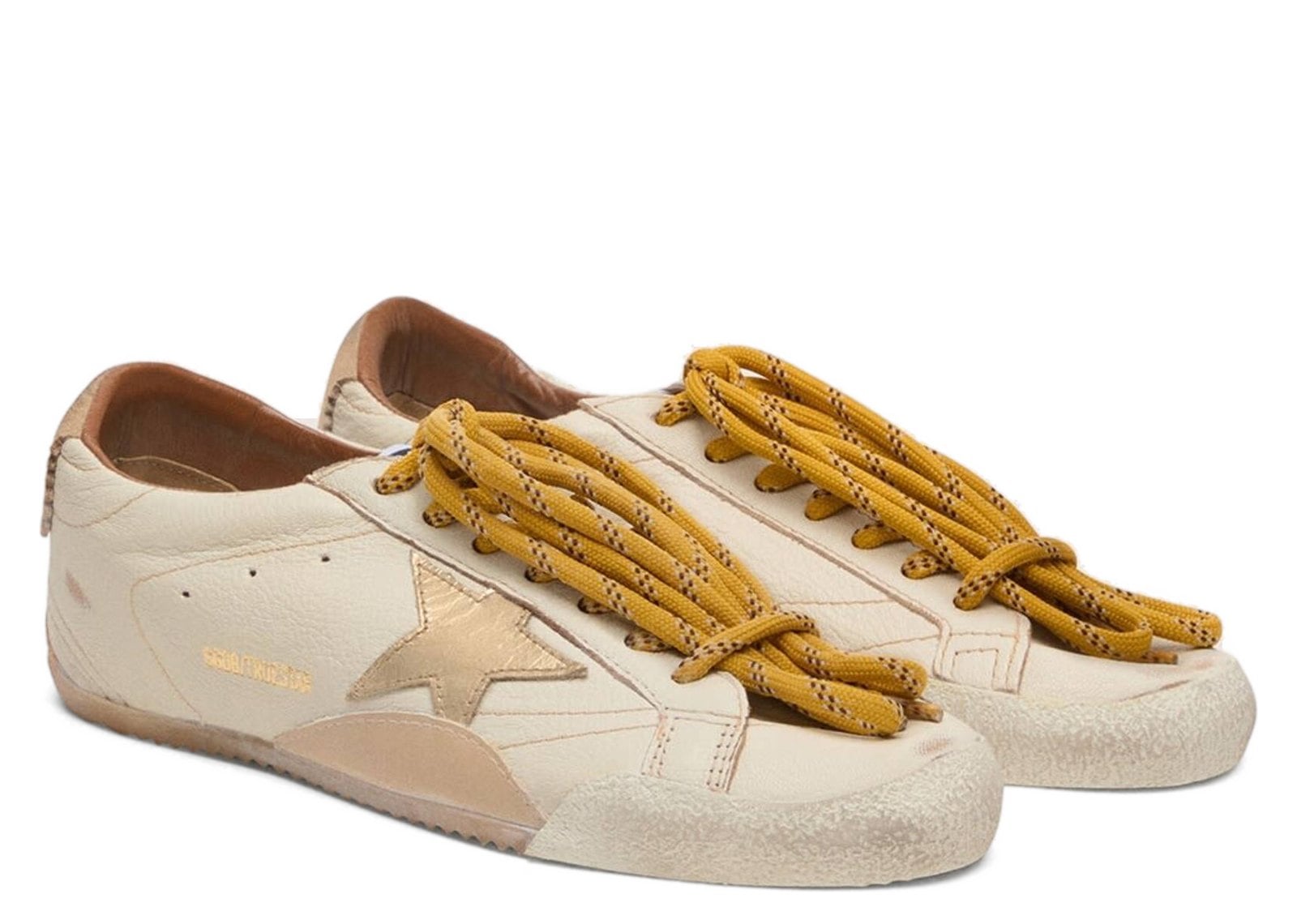 Golden Goose True-Star White Nappa Gold Star Beige Suede Heel - görsel 5