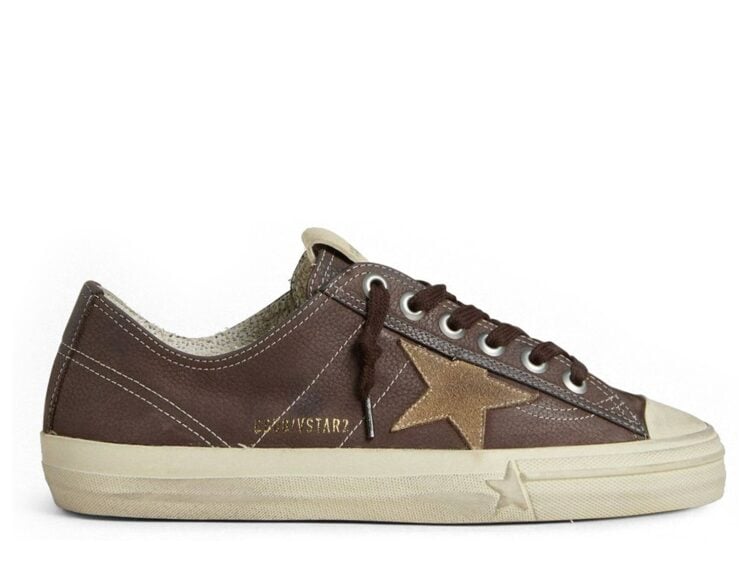 Golden Goose V-Star Brown Leather Tobacco Suede Star (W)
