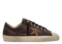 Golden Goose V-Star Brown Leather Tobacco Suede Star