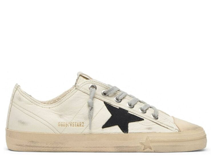 Golden Goose V-Star White Leather Black Star
