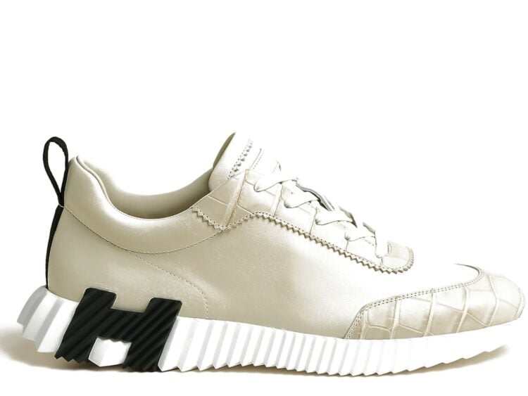 Hermes Bouncing Sneaker Beige Glaise Alligator