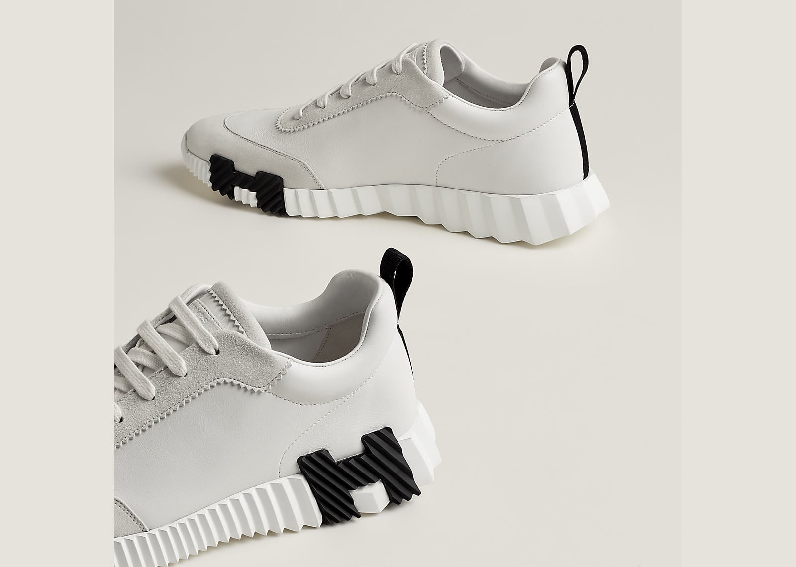 Hermes Bouncing Sneaker White Black - görsel 3
