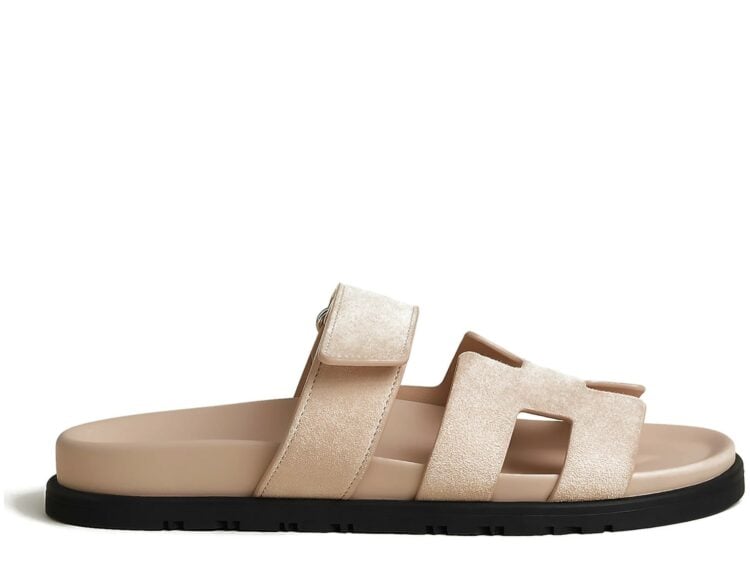 Hermes Chypre Sandal Beige Nude Suede Goatskin