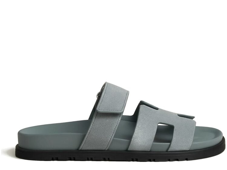 Hermes Chypre Sandal Bleu Galet Suede Goatskin