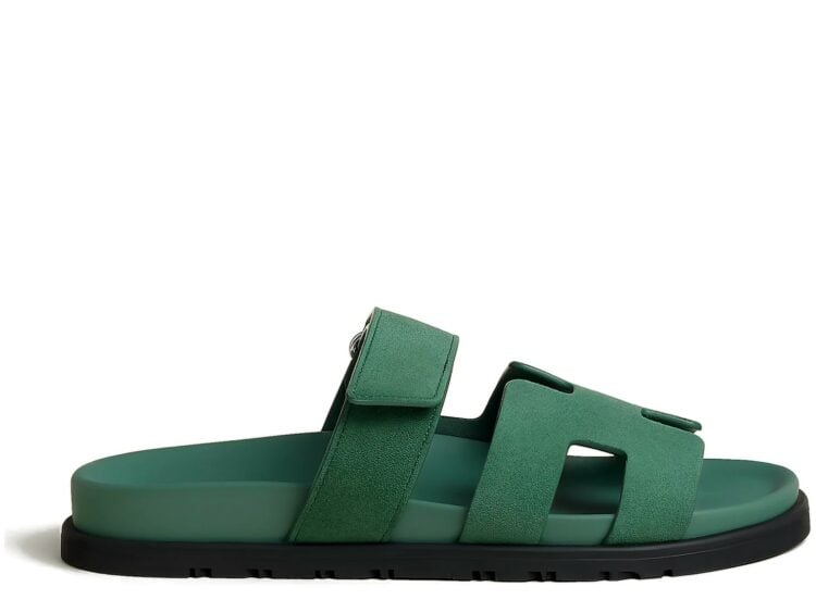 Hermes Chypre Sandal Vert Zellige Suede Goatskin