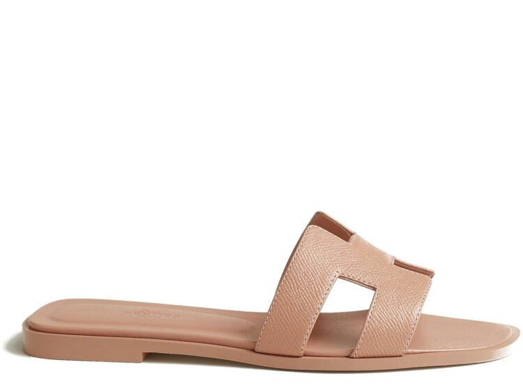 Hermes Oran Sandal Beige Perlino Box Epsom Calfskin Leather