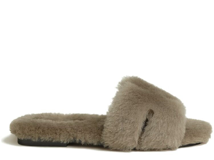 Hermes Oran Sandal Etoupe Box Shearling