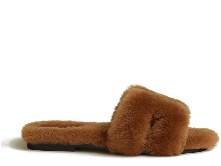 Hermes Oran Sandal Gold Box Shearling