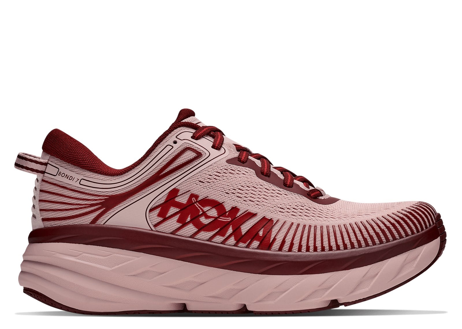 Hoka One One Bondi 7 Pink Opal Varsity Burgundy (W)