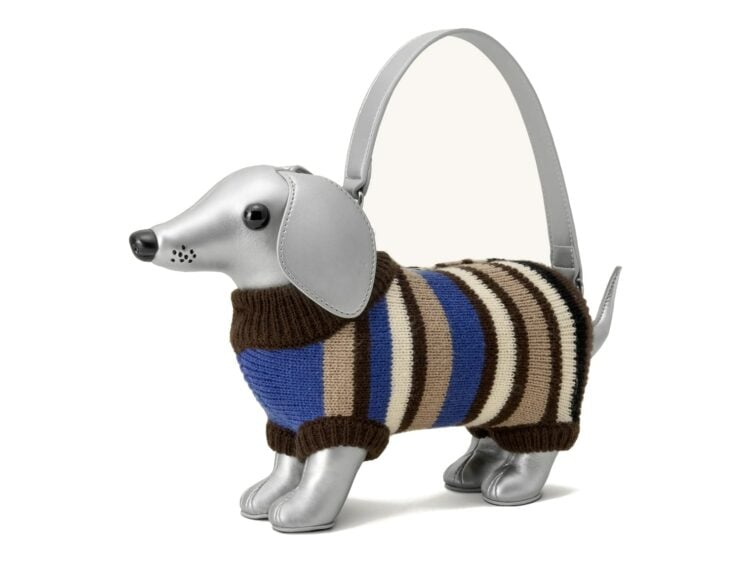 JW PEI Addison Dachshund Handbag Silver
