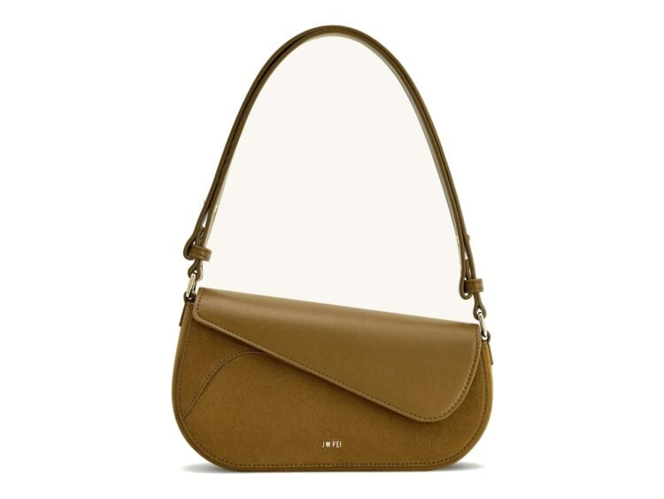 JW PEI Addisyn Faux Suede Panel Shoulder Bag Olive