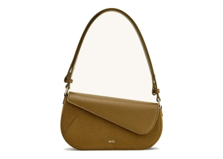 JW PEI Addisyn Faux Suede Panel Shoulder Bag Olive