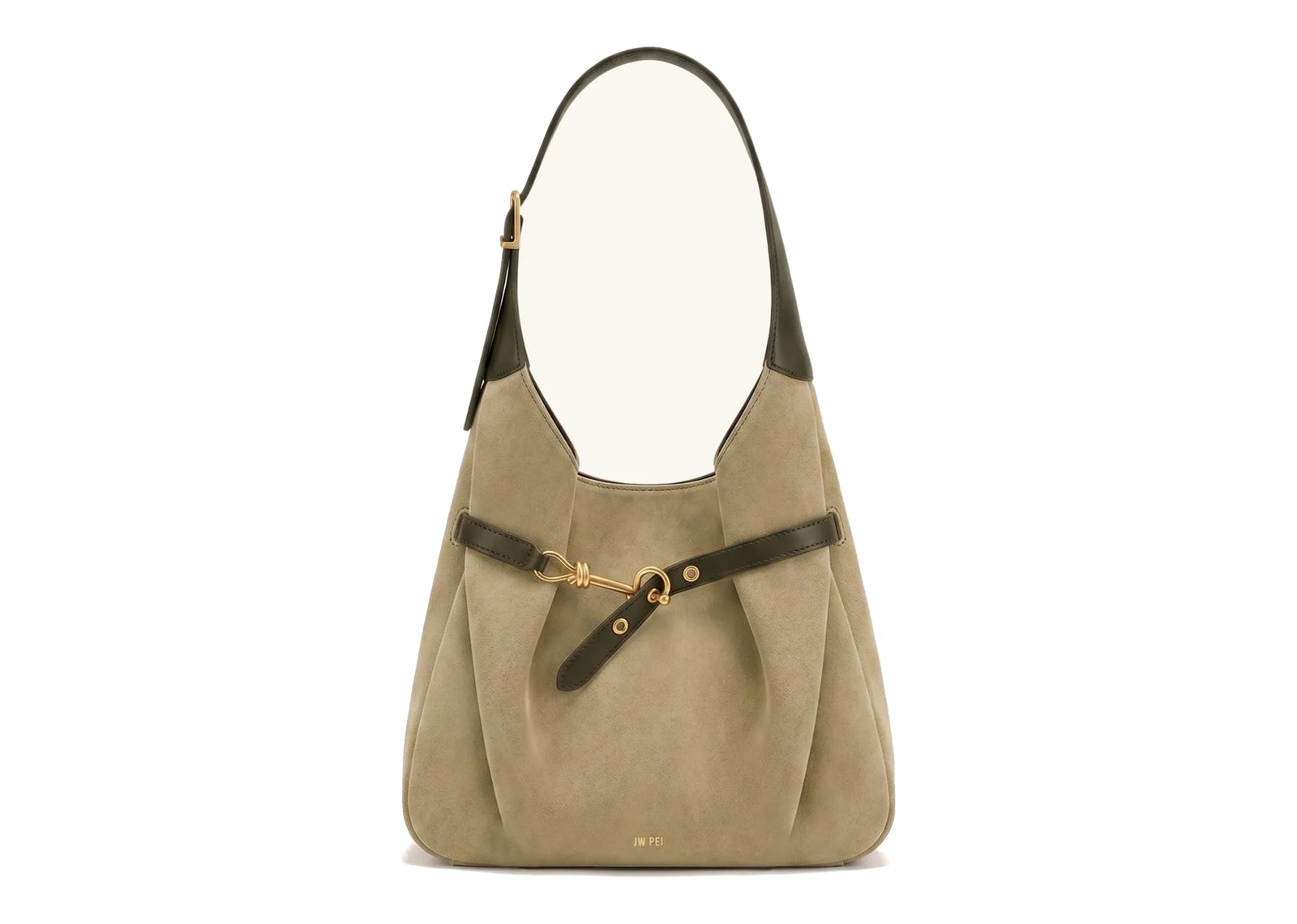 JW PEI Alina Faux Suede Hobo Bag Brownish Green
