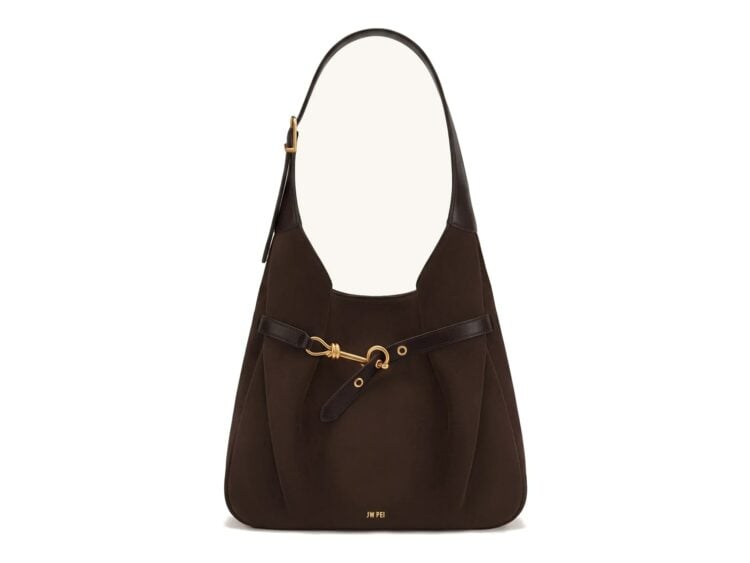 JW PEI Alina Faux Suede Hobo Bag Chocolate Brown