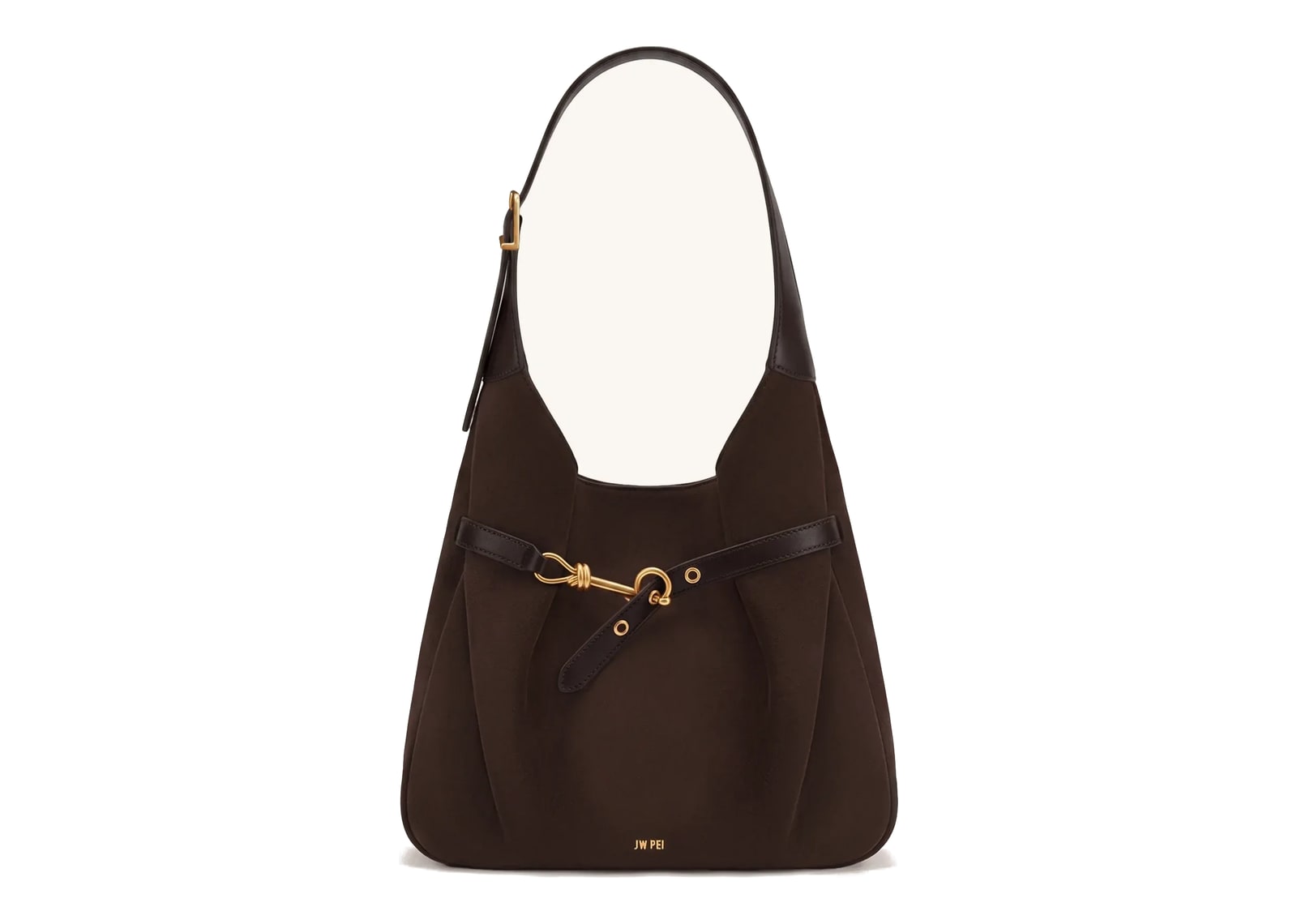 JW PEI Alina Faux Suede Hobo Bag Chocolate Brown