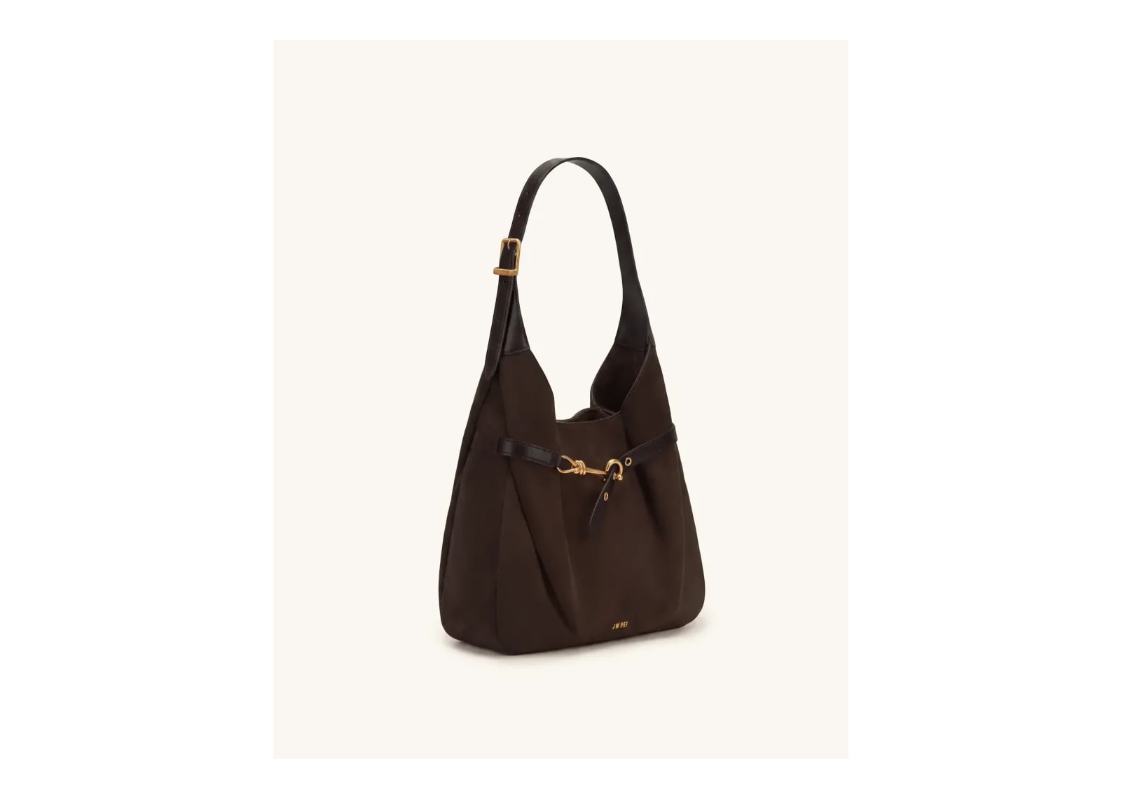 JW PEI Alina Faux Suede Hobo Bag Chocolate Brown - görsel 2