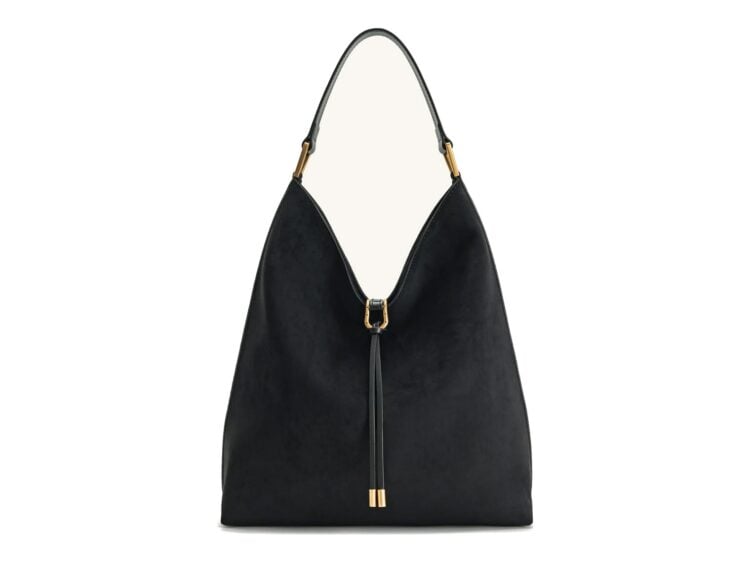 JW PEI Aria Faux Suede Shoulder Bag Black