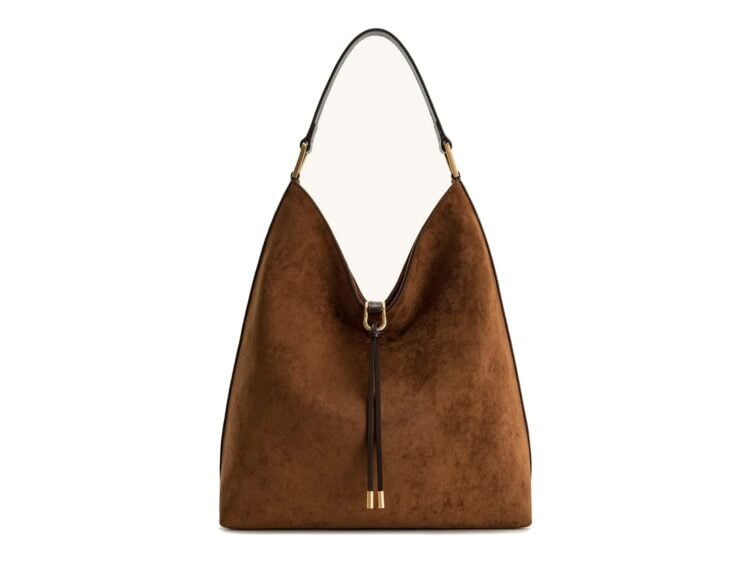 JW PEI Aria Faux Suede Shoulder Bag Brown