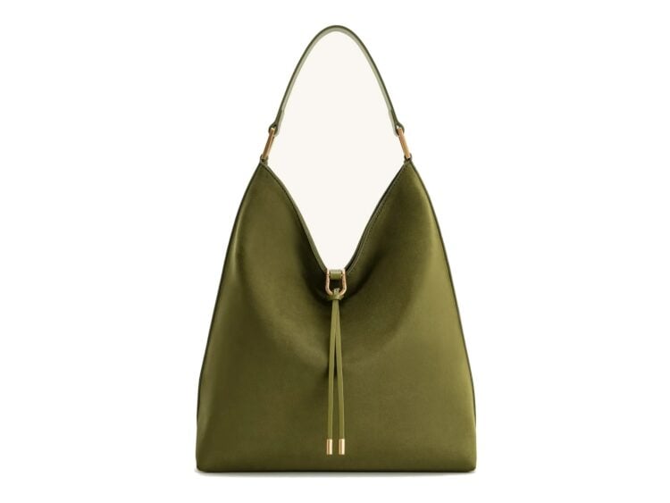 JW PEI Aria Faux Suede Shoulder Bag Dark Olive