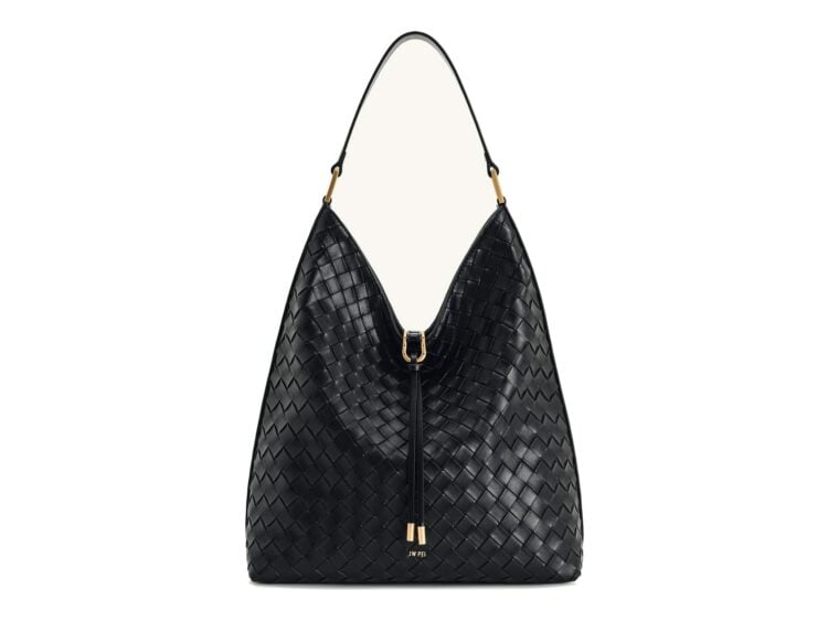JW PEI Aria Woven Texture Shoulder Bag Black