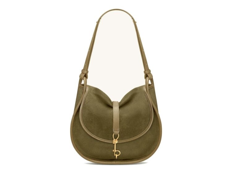 JW PEI Arla Small Faux Suede Hobo Bag Olive Green
