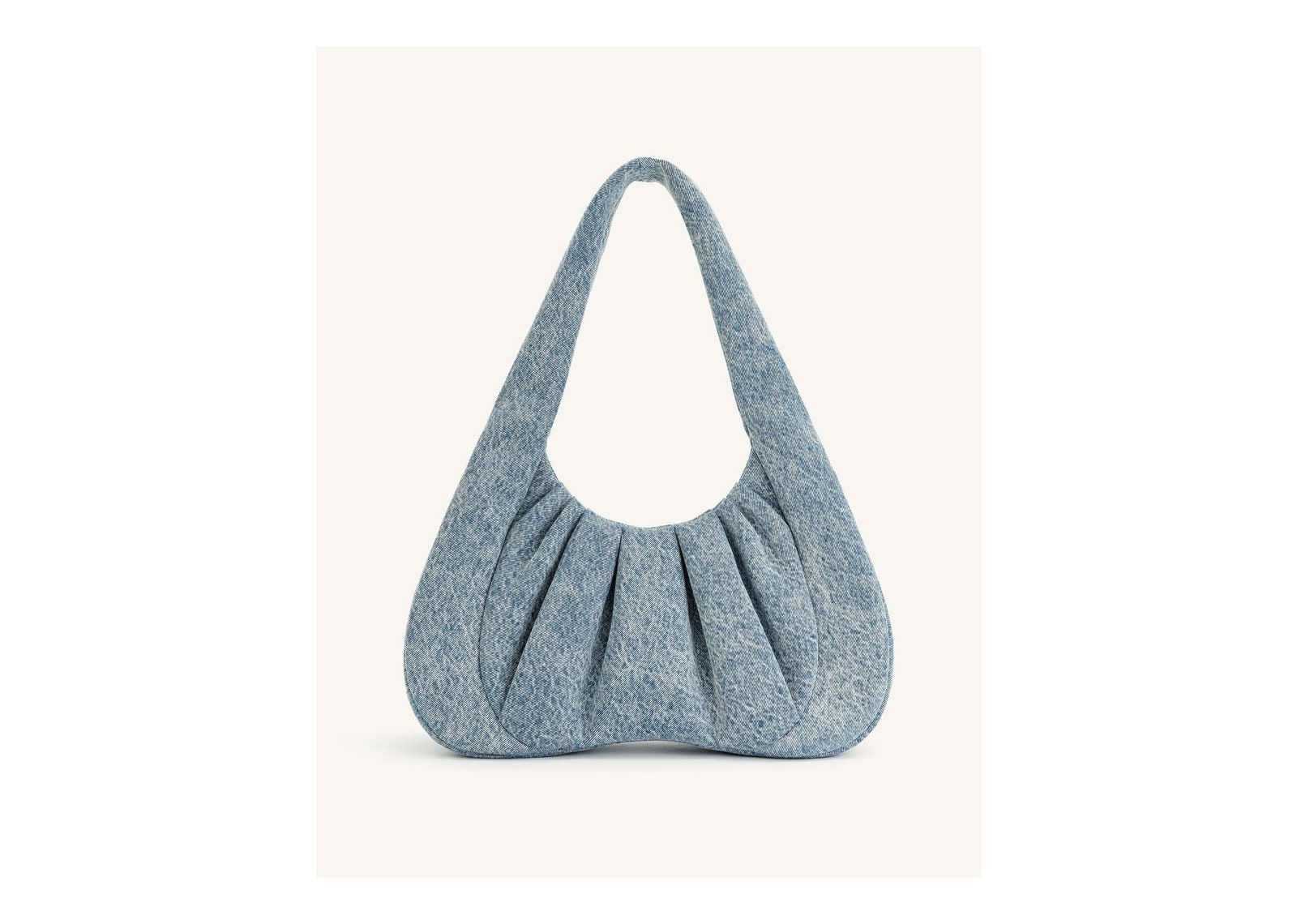 JW PEI Ashley Denim Ruched Shoulder Bag Blue - görsel 3